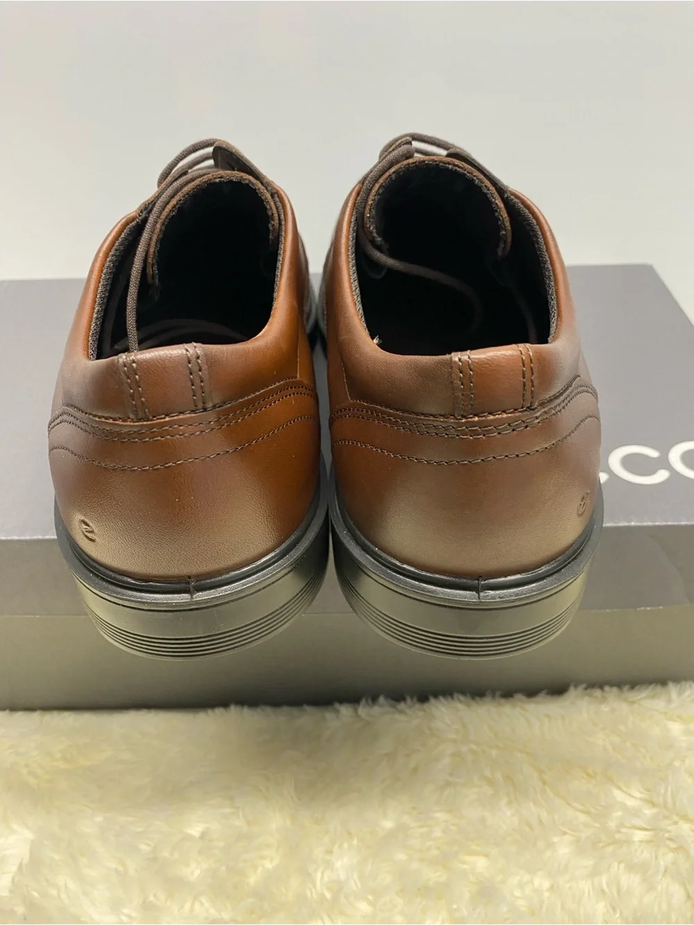 NIB! Ecco Maitland Derby Mens Shoes Plain Toe Lace-Up In Mink Size US7-7.5/ EU41